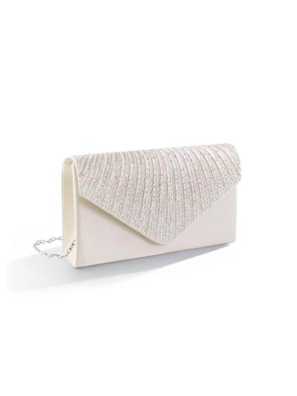 WisePoint Women's Satin Clutch Crossbody Bag Detachable Strap Evening Party